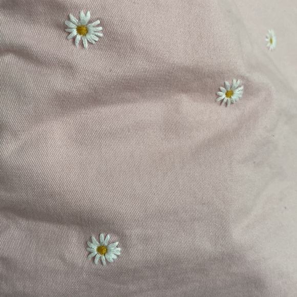 OLD NAVY EVERY DAY SHORTS Pink Embroidered Sunflowers Short Sz 10 - Picture 8 of 12